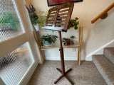 Wooden Music Stand made from reclaimed piano wood - Burl Walnut