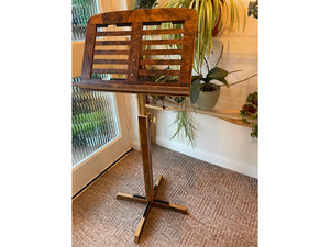 Wooden Music Stand made from reclaimed piano wood - Burl Walnut